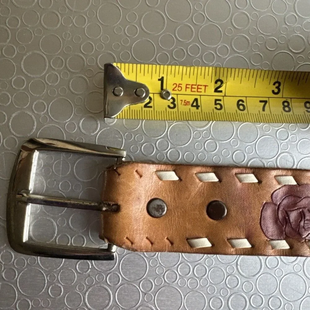 Girls Jenny Name Belt 4T 5 Tooled Leather Western Personalized Size XS Tan Multi
